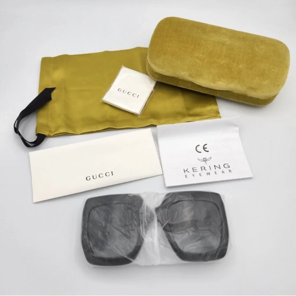 💯- New - Gucci Oversized Black New Ship Same Day Gg0053s Square Sunglasses